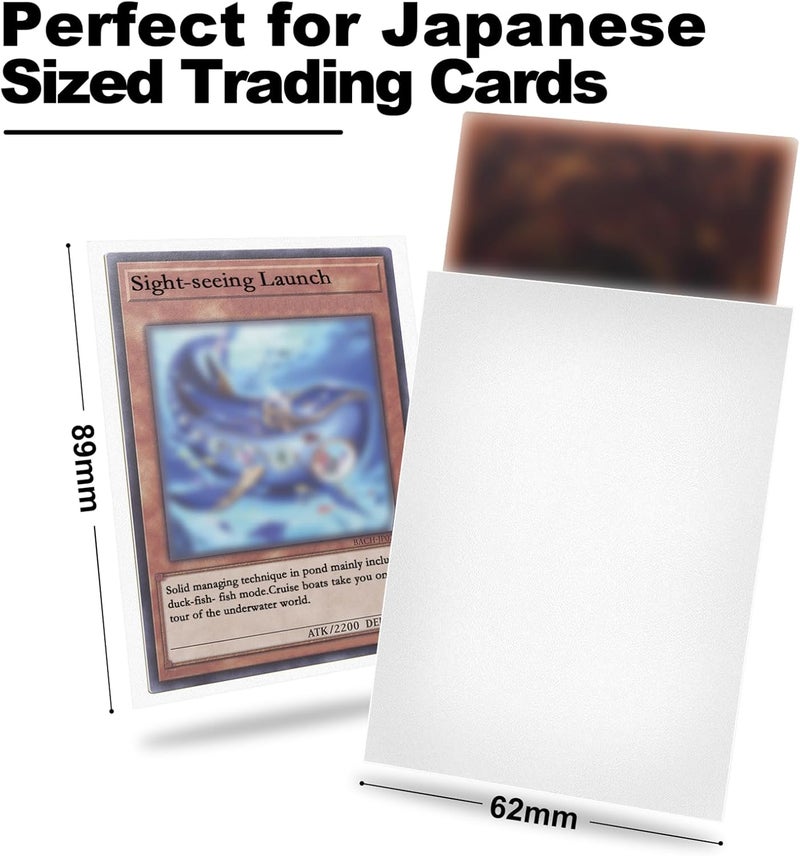 Fabmaker White Card Sleeve 200 Pack Compatible with Yu-gi-oh Card Sleeve Japanese Small Card Sleeves Photocard Sleeves 62x89mm, Back Textured Perfect Shuffling, Protect Your Japanese Sized Photocard Never Tear - Image 2